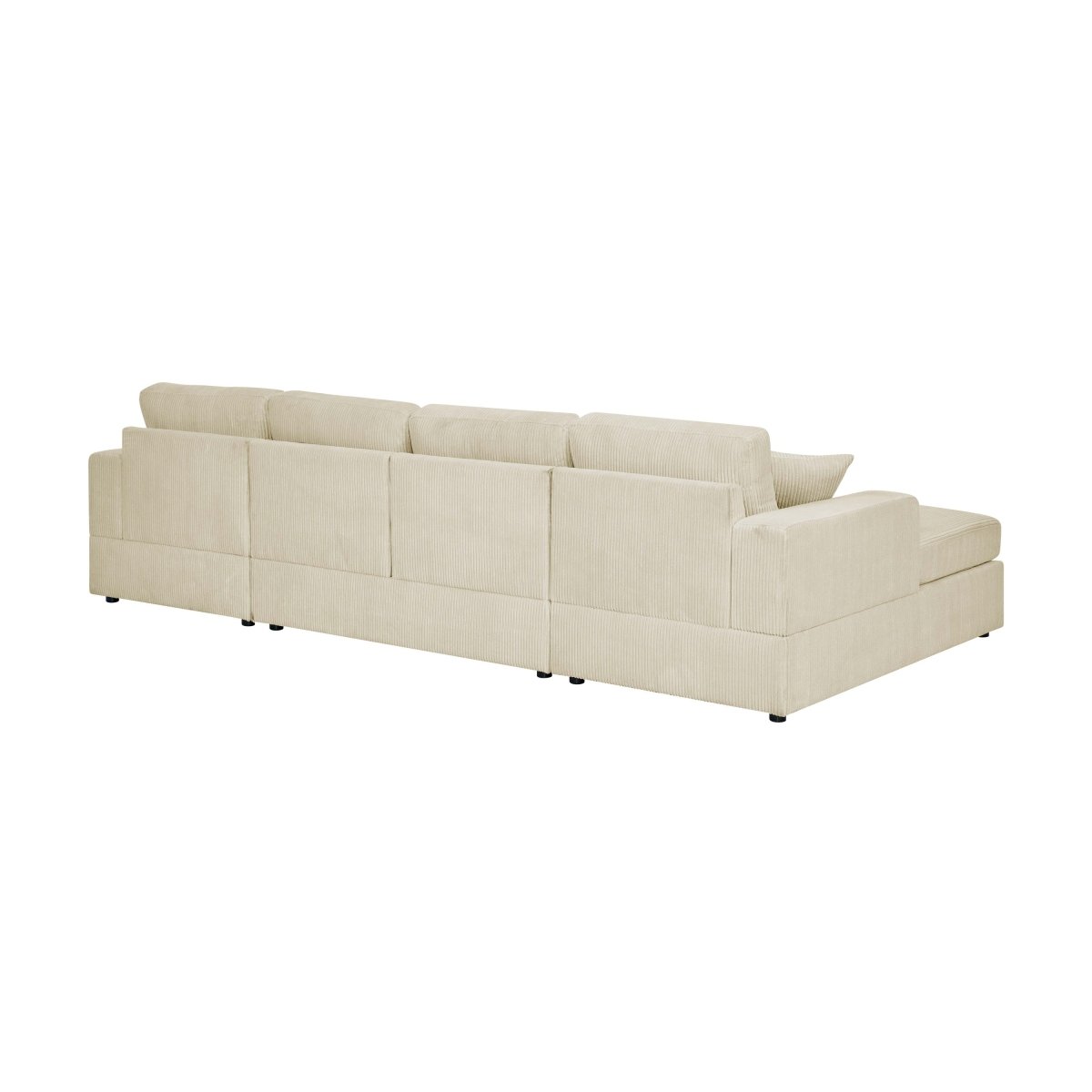 Sierra 3-Piece Corduroy Double-Chaise Sectional Sofa, 4 Colors - Living Room Furniture - Alpine Outlets