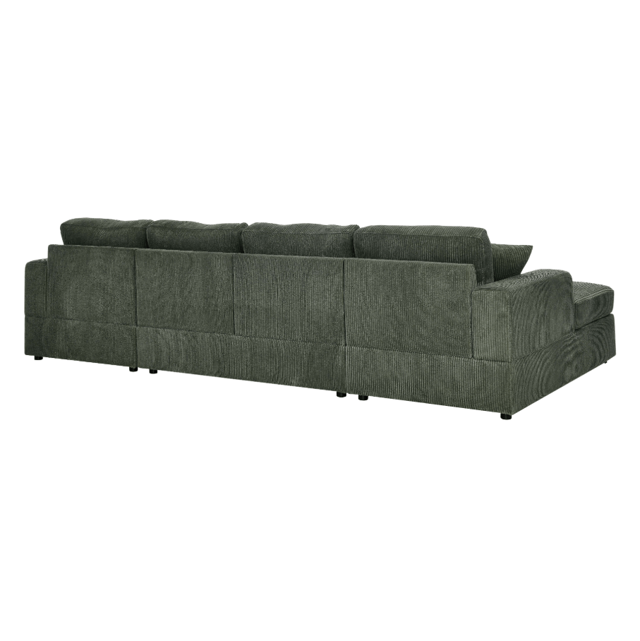 Sierra 3-Piece Corduroy Double-Chaise Sectional Sofa, 4 Colors - Living Room Furniture - Alpine Outlets