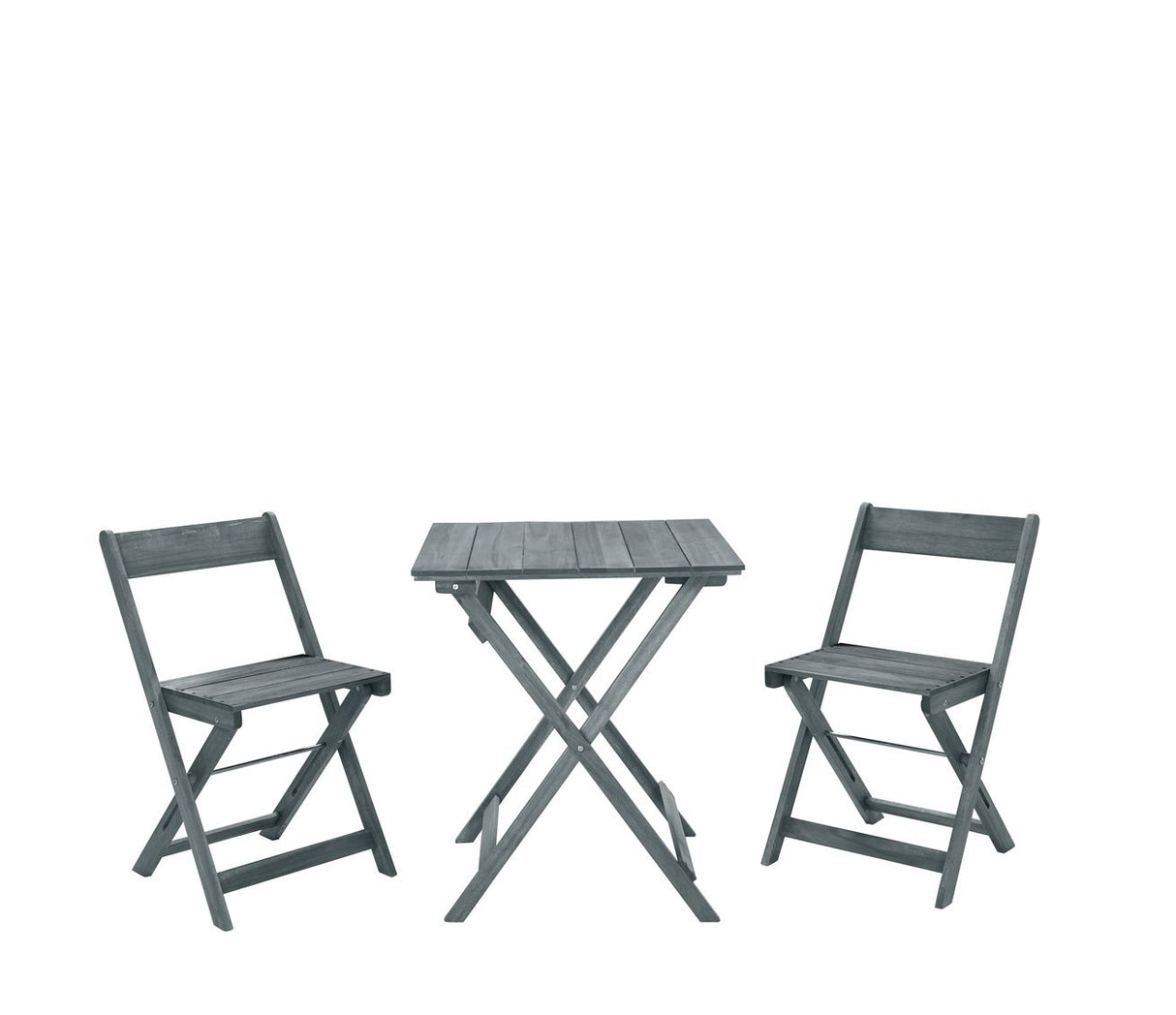 Linon Rockport Gray 3-Piece Square Dining Table Set