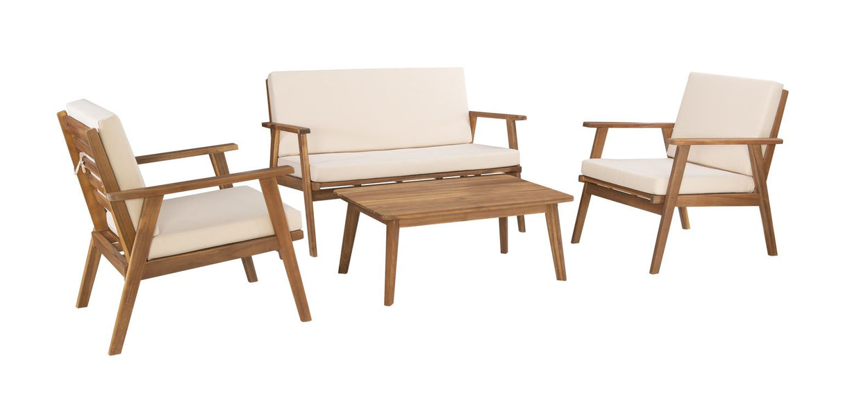 Linon Cole Chat Natural Outdoor Lounge Set