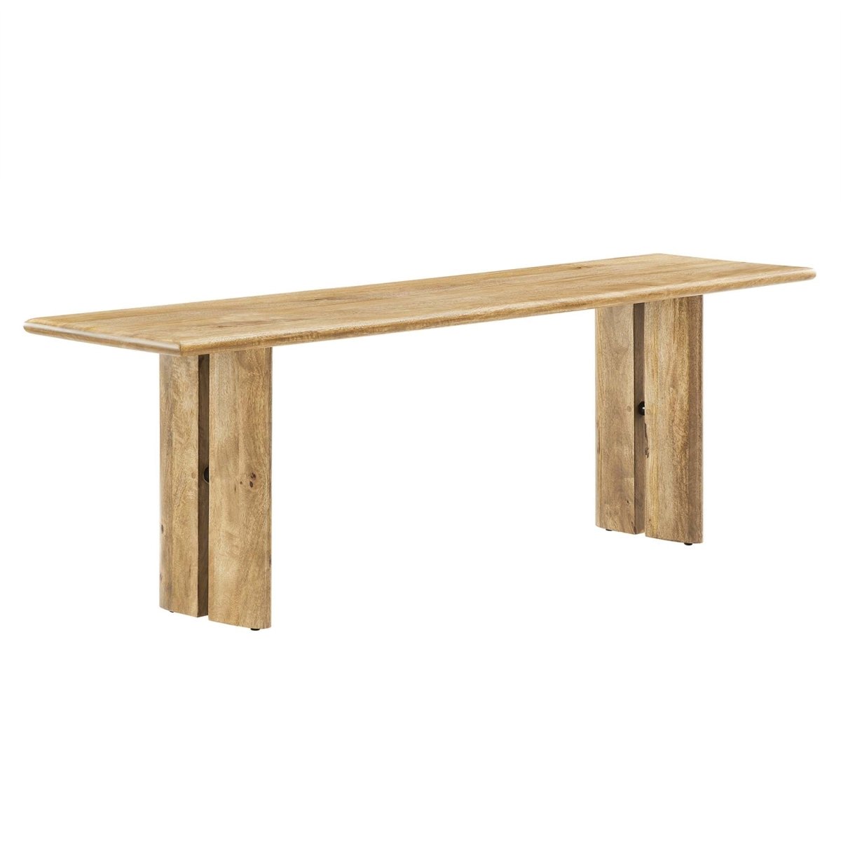 Solid Mango Wood Dining Bench with Modern Farmhouse Design - Benches available at Alpine Outlets in Denver