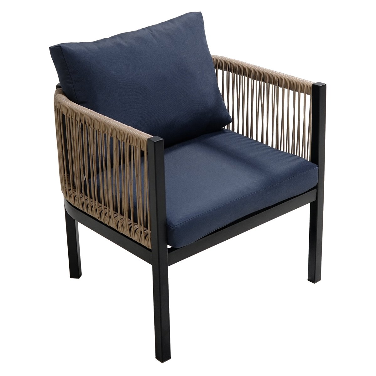 Solvaira Modular Outdoor Sofa Set with Tempered Glass Table - Outdoor Furniture Sets - Alpine Outlets