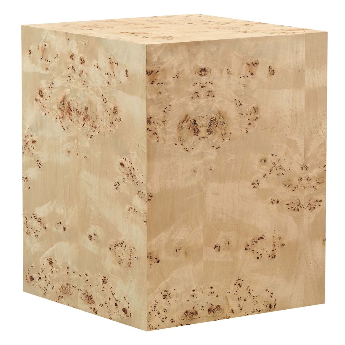 Square Burl Wood Side Table – 16 Inch MDF Veneer - End & Side Tables available at Alpine Outlets in Denver