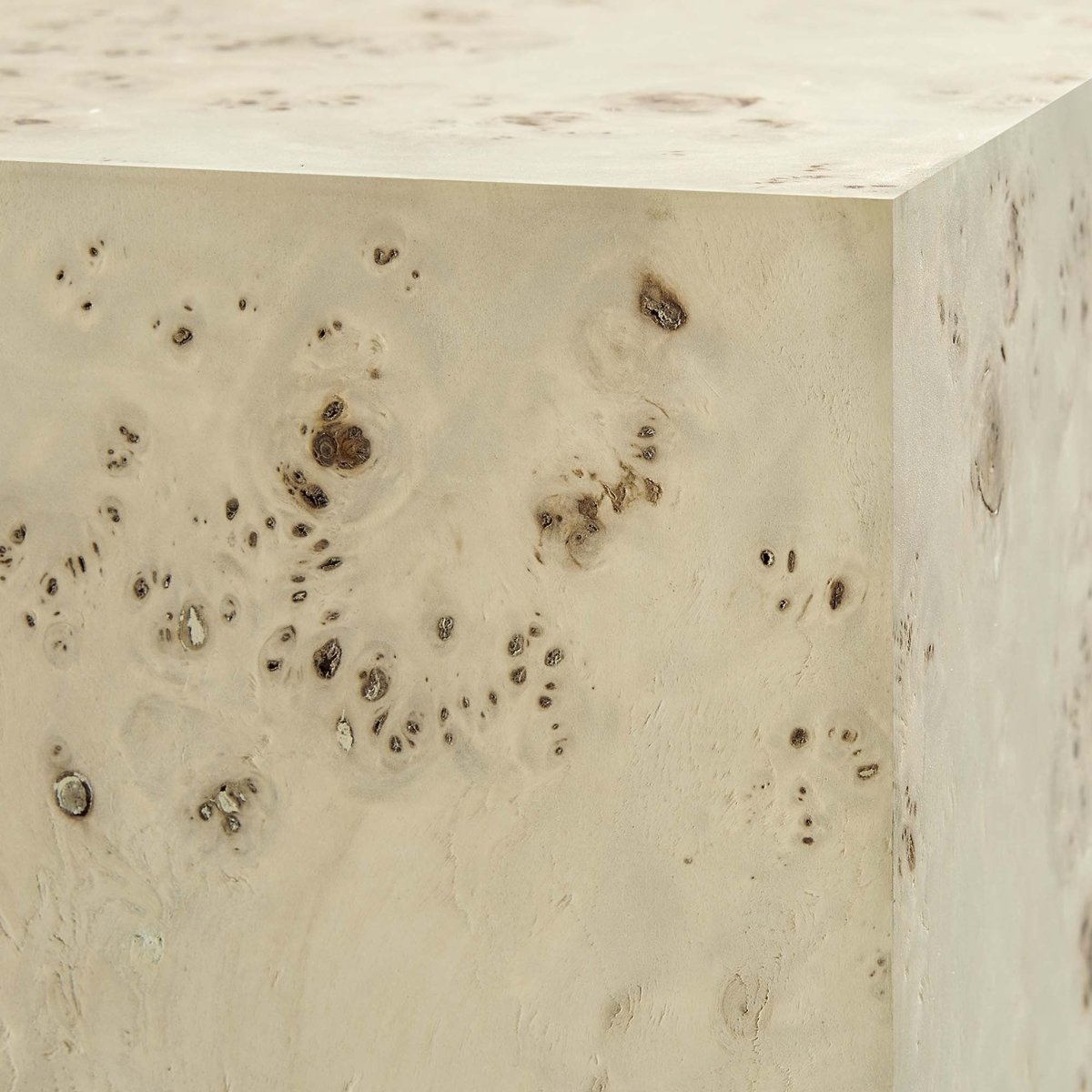 Square Burl Wood Side Table – 16 Inch MDF Veneer - End & Side Tables available at Alpine Outlets in Denver