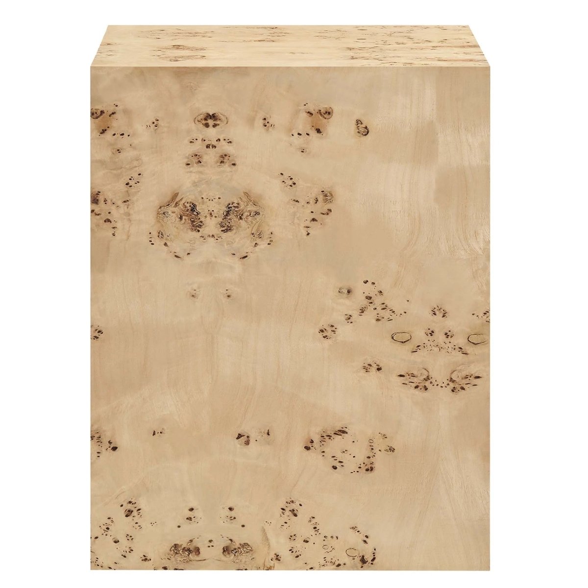 Square Burl Wood Side Table – 16 Inch MDF Veneer - End & Side Tables available at Alpine Outlets in Denver