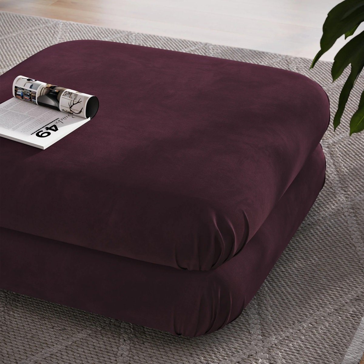 Square Velvet Ottoman Coffee Table β Modular 38 Inch - Ottomans available at Alpine Outlets in Denver