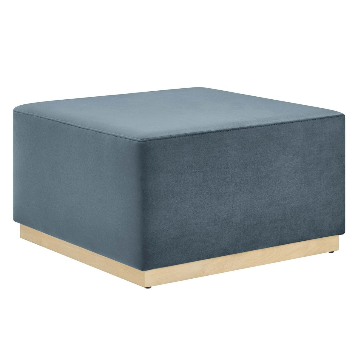 Square Velvet Upholstered Ottoman – Plinth Base 28 Inch - Ottomans available at Alpine Outlets in Denver