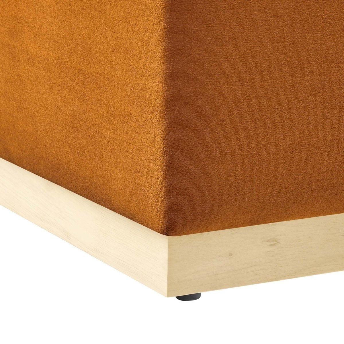 Square Velvet Upholstered Ottoman – Plinth Base 28 Inch - Ottomans available at Alpine Outlets in Denver
