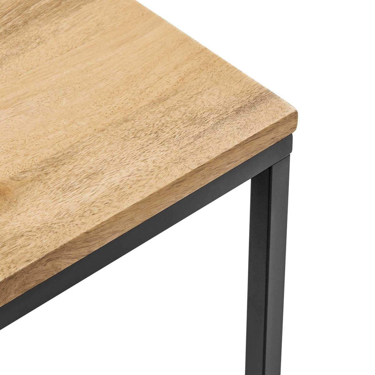 Square Wood and Metal Side Table – Mango Wood 16 Inch - End & Side Tables available at Alpine Outlets in Denver