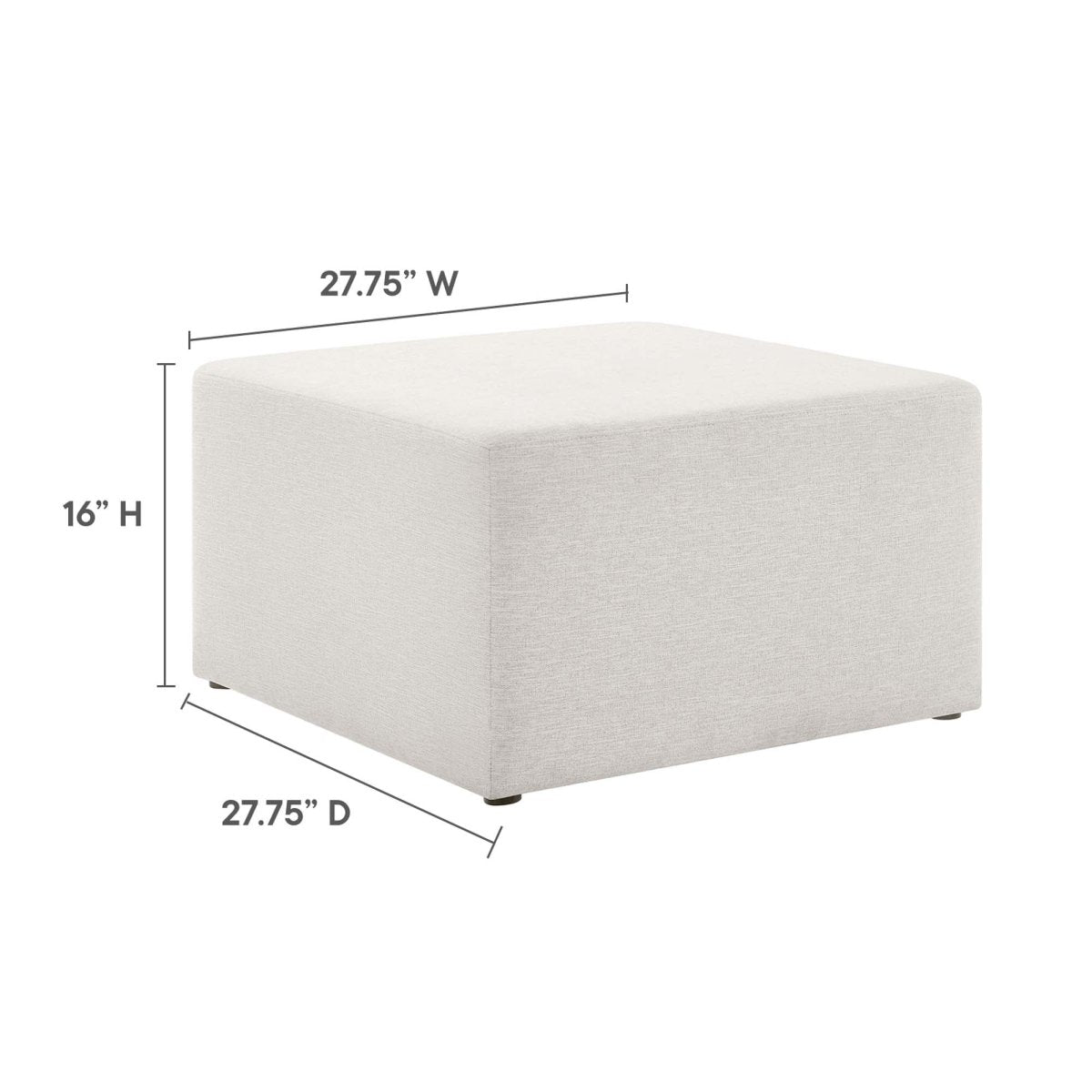 Square Woven Fabric Ottoman – Heathered Upholstered 28 Inch - Ottomans available at Alpine Outlets in Denver