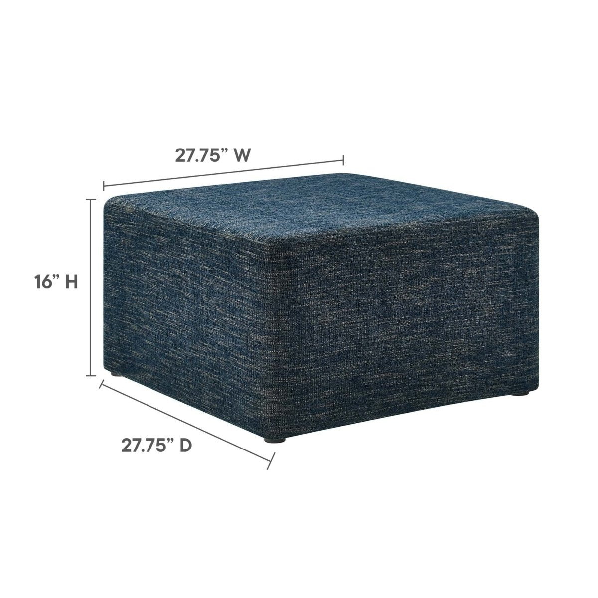 Square Woven Fabric Ottoman – Heathered Upholstered 28 Inch - Ottomans available at Alpine Outlets in Denver