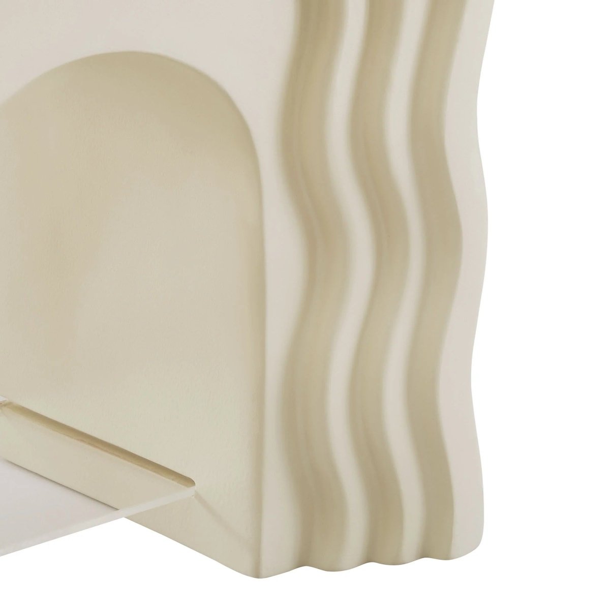 Squiggle Faux Stone Side Table with Acrylic Shelf – 19 Inch - End & Side Tables available at Alpine Outlets in Denver