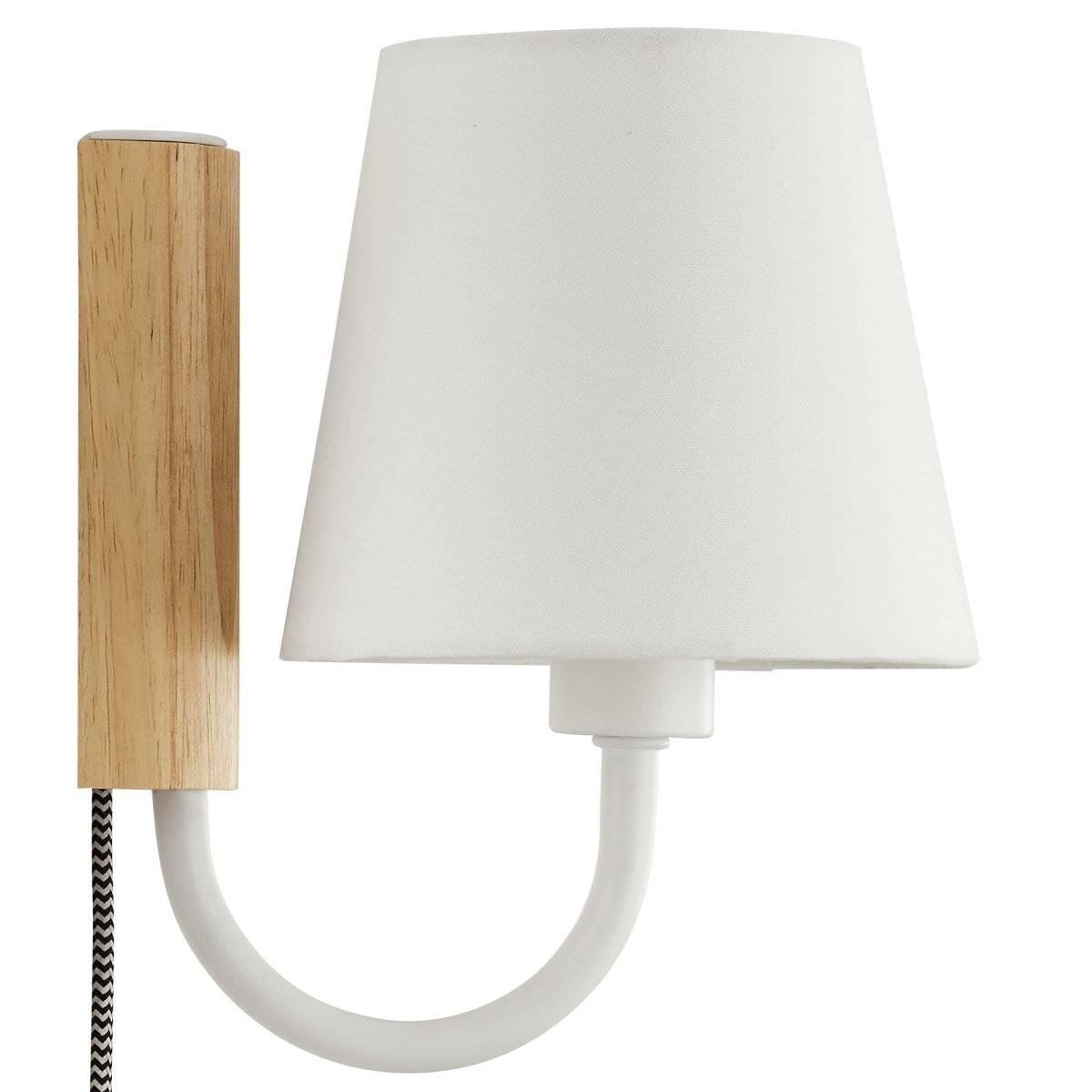 1-Light Swivel Wall Sconce with Fabric Shade – Natural White - Lighting - Alpine Outlets