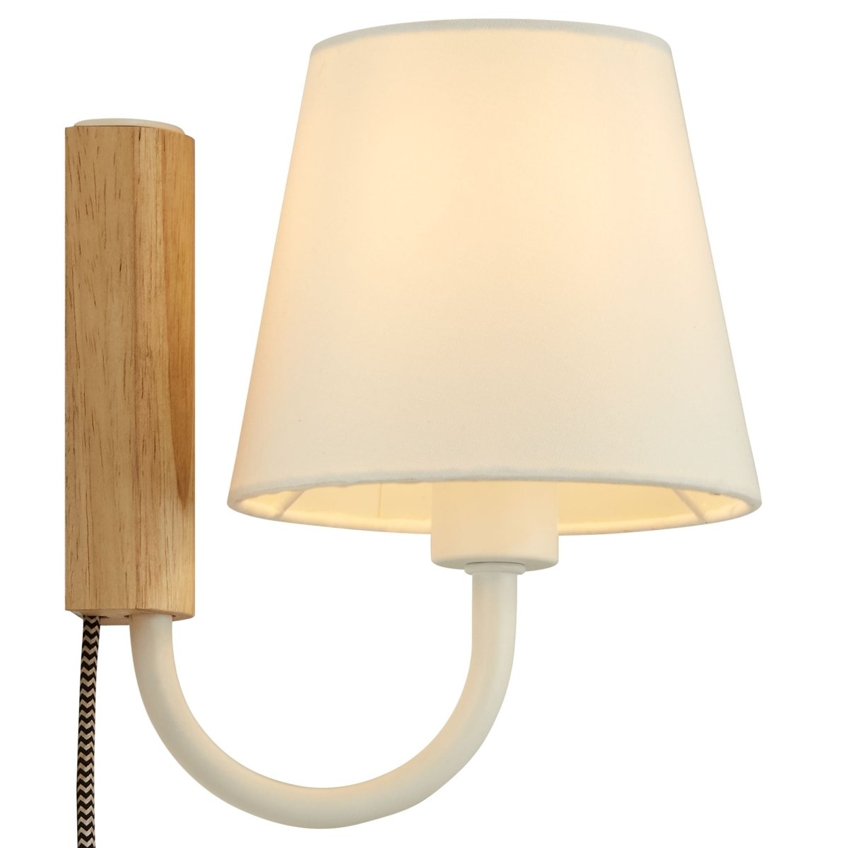 1-Light Swivel Wall Sconce with Fabric Shade – Natural White - Lighting - Alpine Outlets
