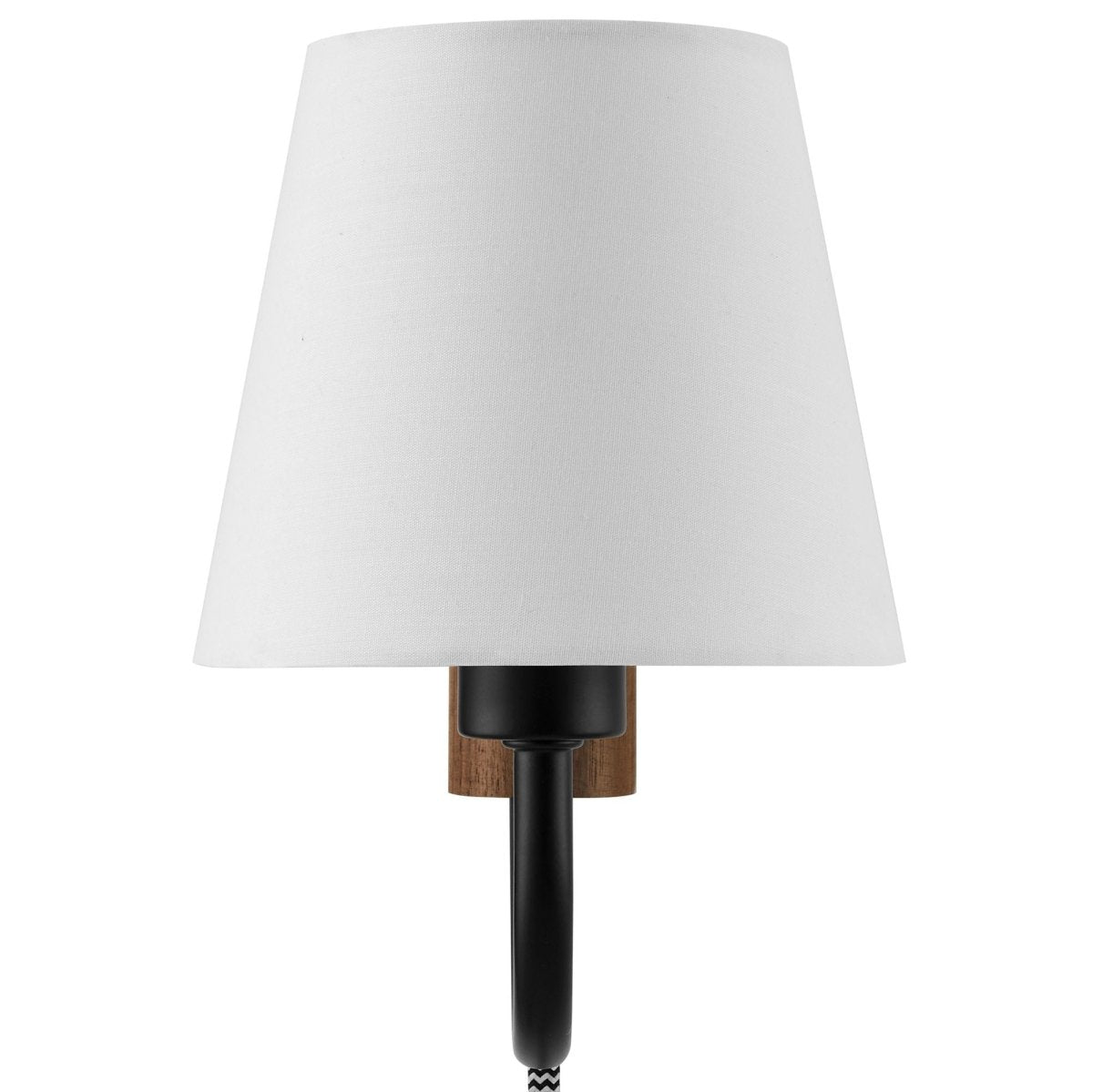 1-Light Swivel Wall Sconce with Fabric Shade – Walnut Black - Lighting - Alpine Outlets