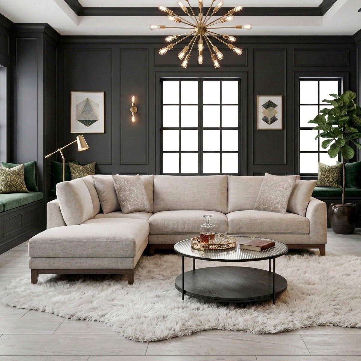 Taupe Chenille 2 - Piece Sectional with Left Chaise - 🟢 Living Room Furniture available at Alpine Outlets in Denver