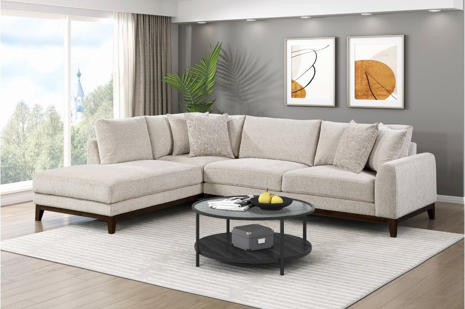 Taupe Chenille 2-Piece Sectional with Left-Facing Chaise - 🟢 Living Room Furniture available at Alpine Outlets in Denver
