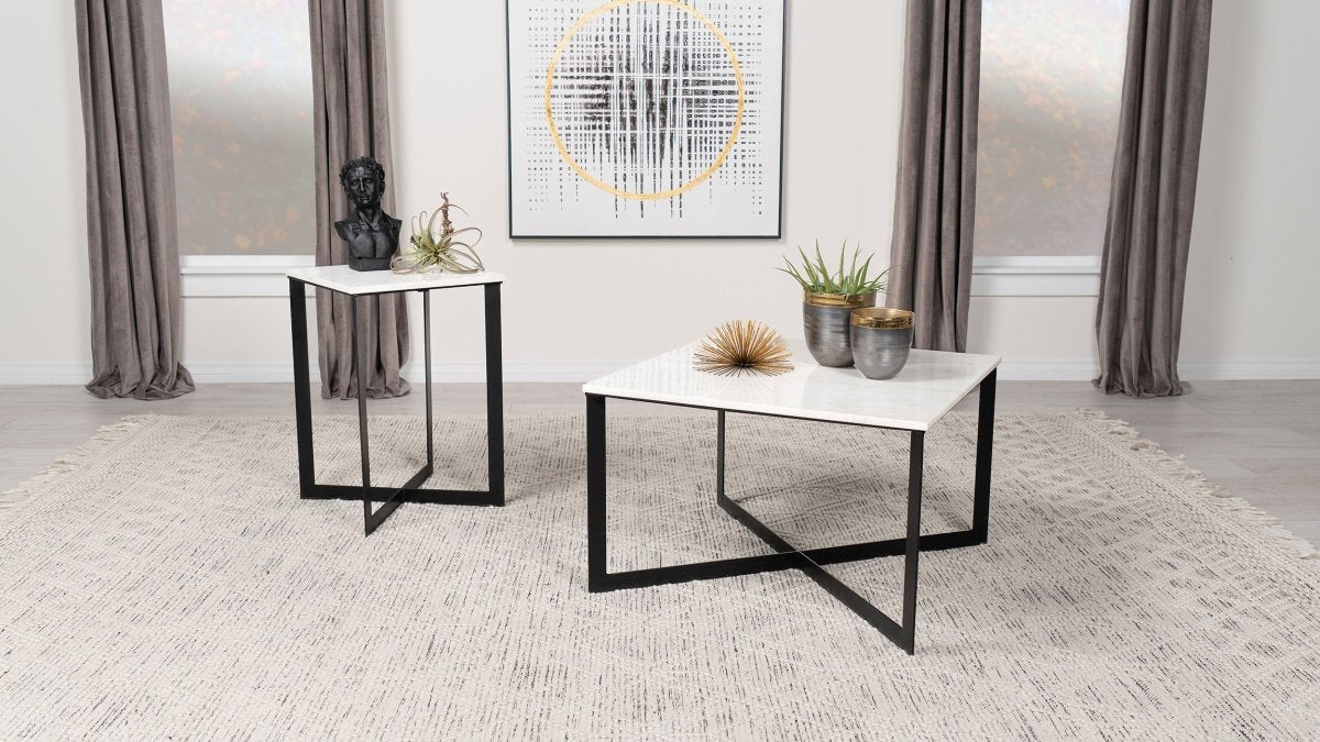 Tobin 2 - Piece Marble Top Coffee and End Table Set - Coffee Table Sets available at Alpine Outlets in Denver