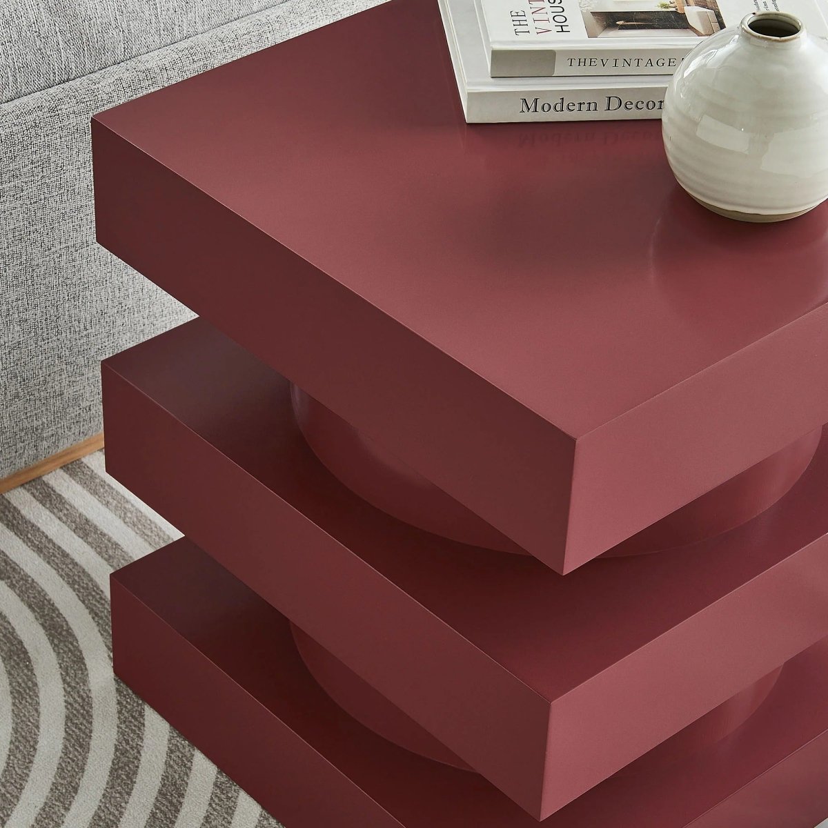 Totem Wood Side Table Stacked Design – 18 Inch Square - End & Side Tables available at Alpine Outlets in Denver