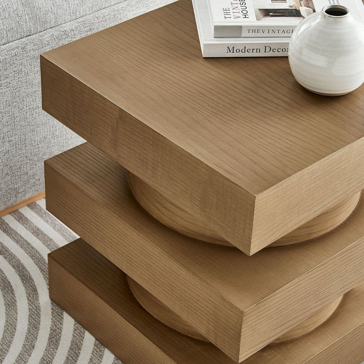 Totem Wood Side Table Stacked Design – 18 Inch Square - End & Side Tables available at Alpine Outlets in Denver