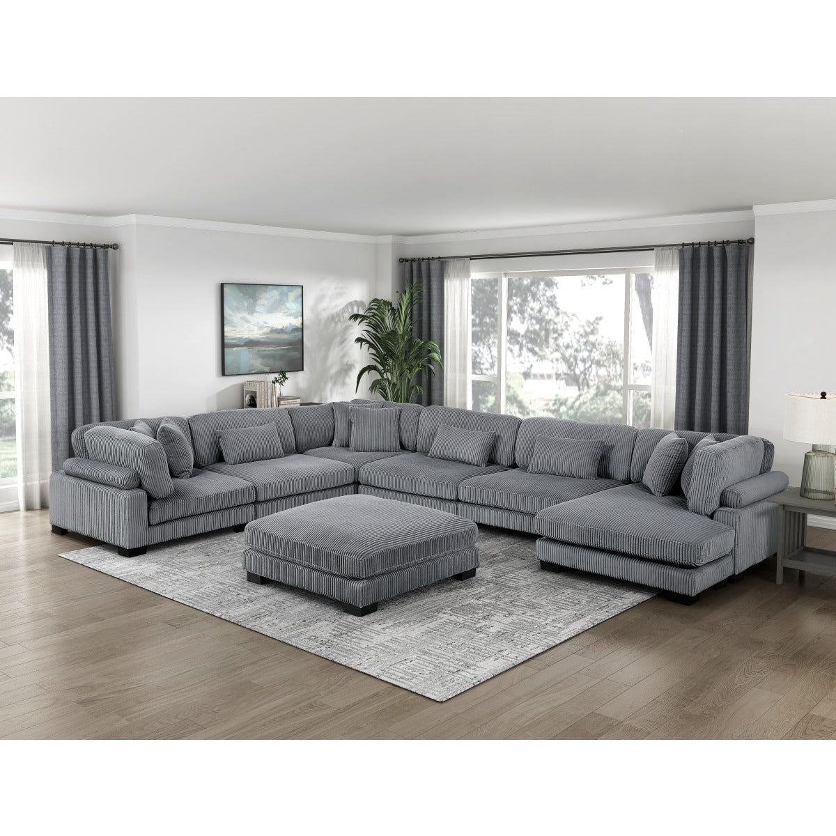 Traverse Modular Sectional Ottoman in Gray - 🟢 Ottomans available at Alpine Outlets in Denver