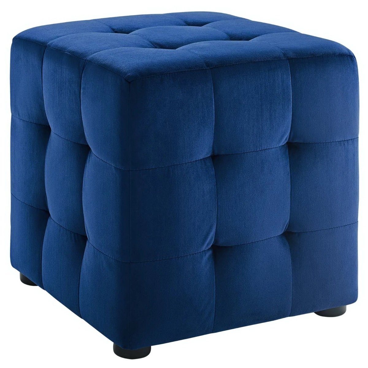 Tufted Cube Velvet Ottoman β 15 Inch Upholstered - Ottomans available at Alpine Outlets in Denver