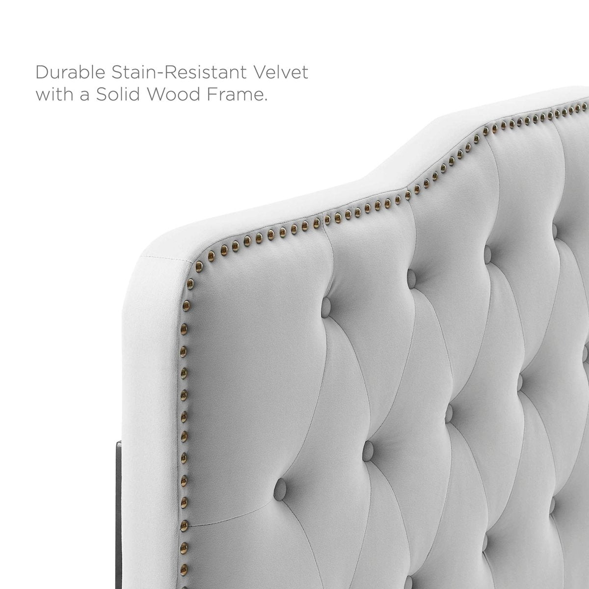 Tufted Nailhead Performance Velvet Platform Bed - Platform Bed available at Alpine Outlets in Denver