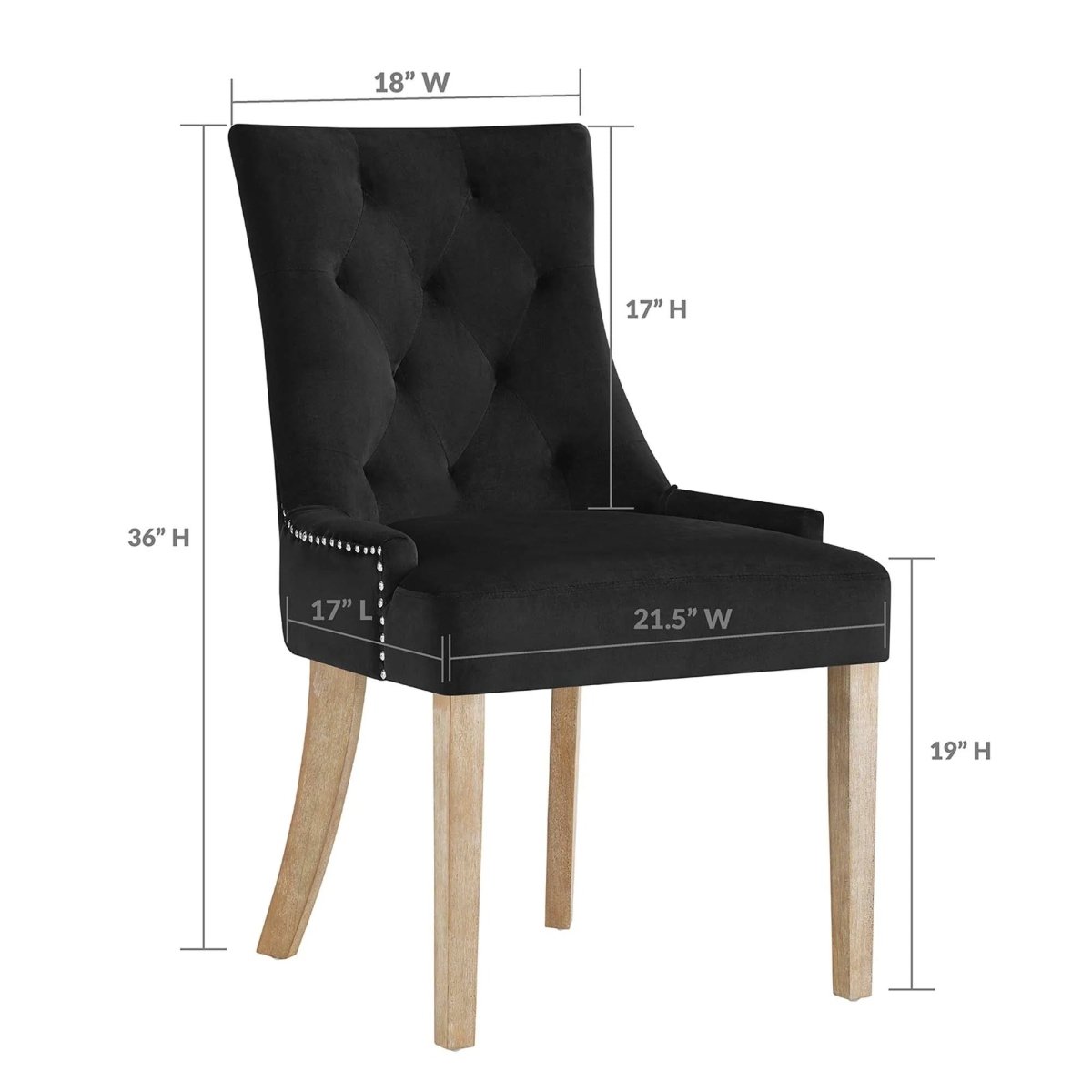 Tufted Performance Velvet Dining Chair with Nailhead Trim and Back Ring - Dining Chairs available at Alpine Outlets in Denver
