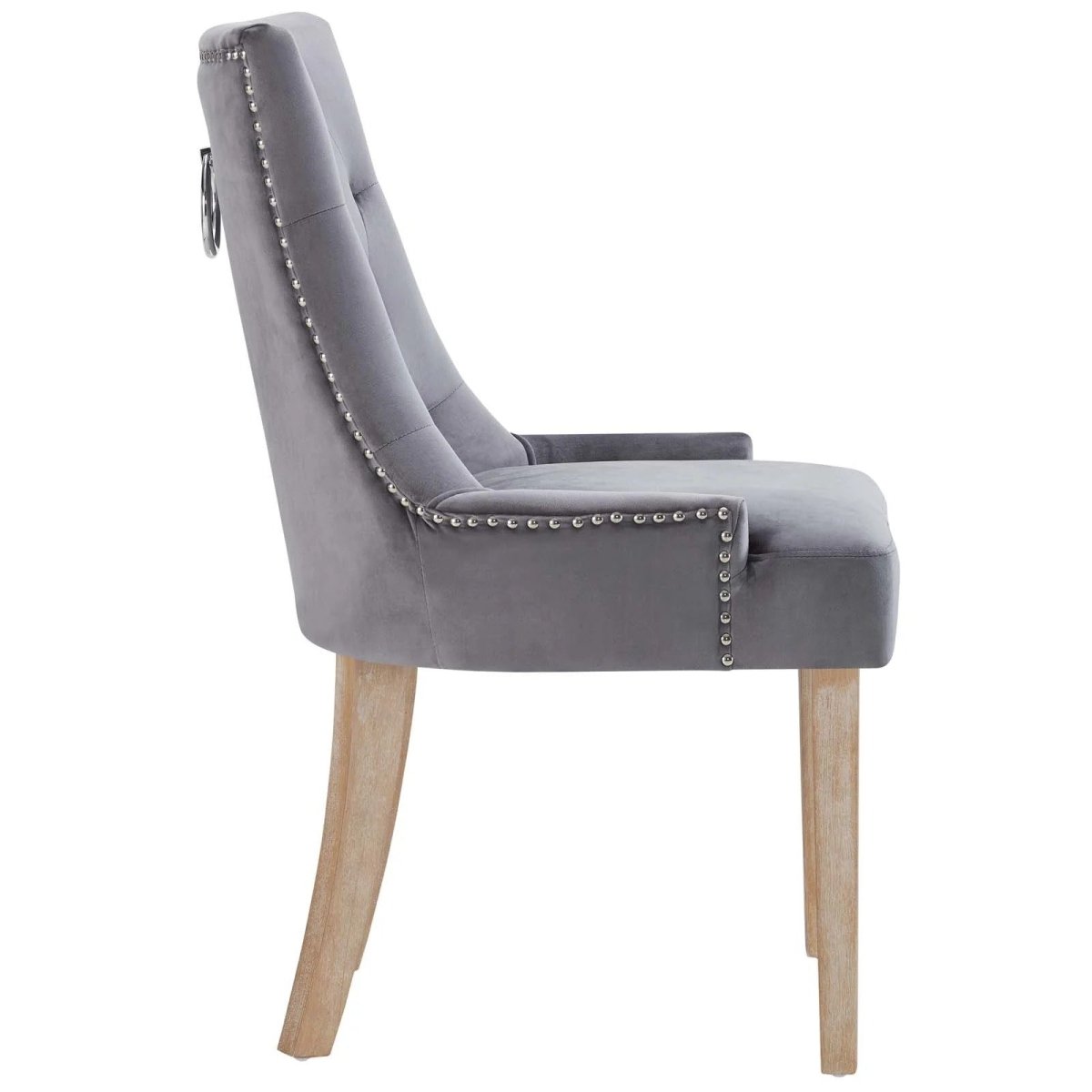 Tufted Performance Velvet Dining Chair with Nailhead Trim and Back Ring - Dining Chairs available at Alpine Outlets in Denver