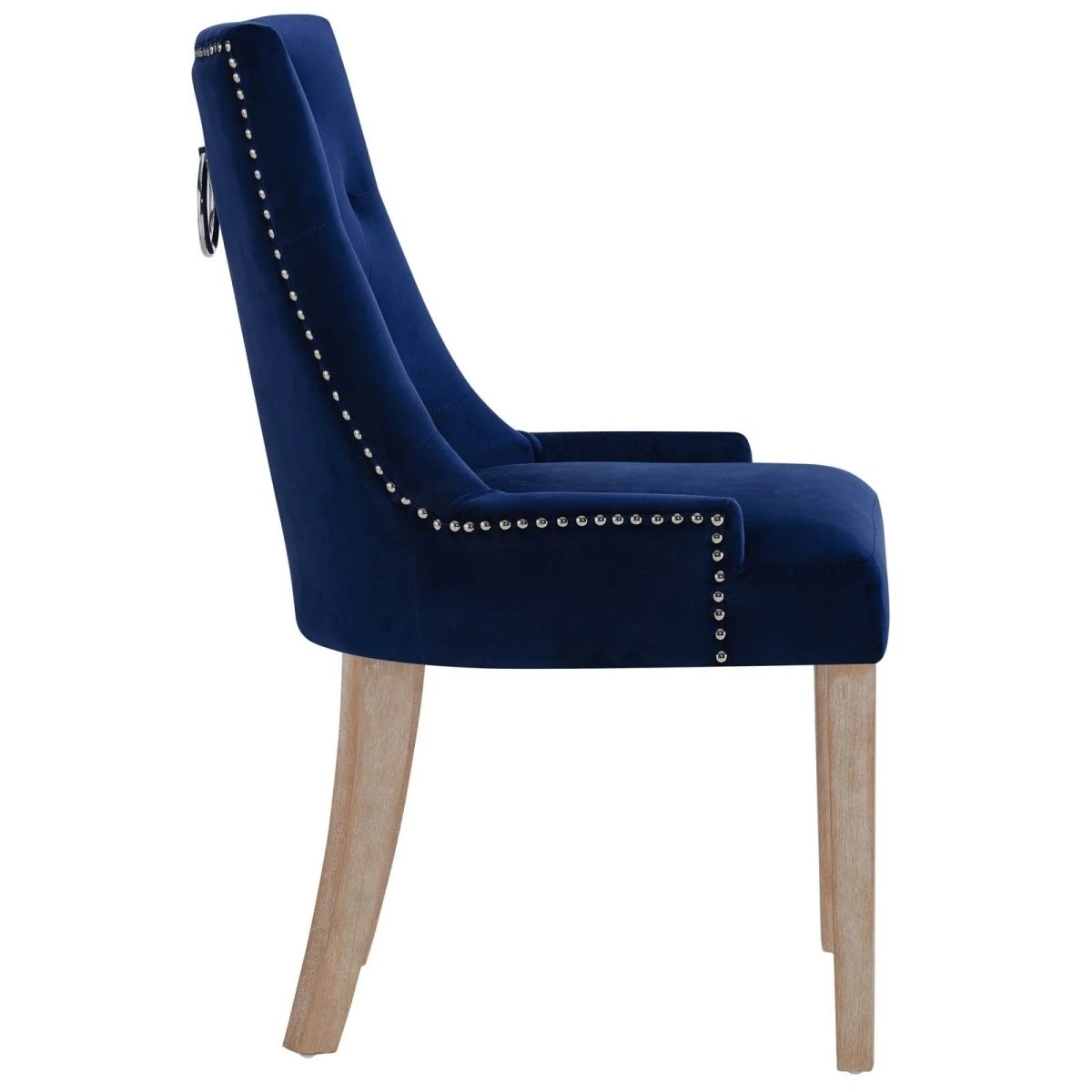 Tufted Performance Velvet Dining Chair with Nailhead Trim and Back Ring - Dining Chairs available at Alpine Outlets in Denver