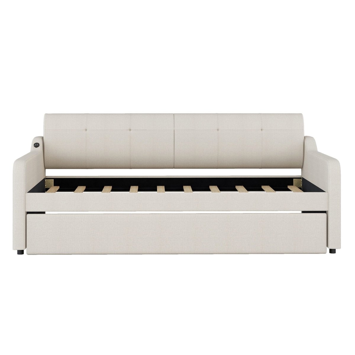 Upholstered Daybed With Trundle And USB Charging - Trundle Beds available at Alpine Outlets in Denver