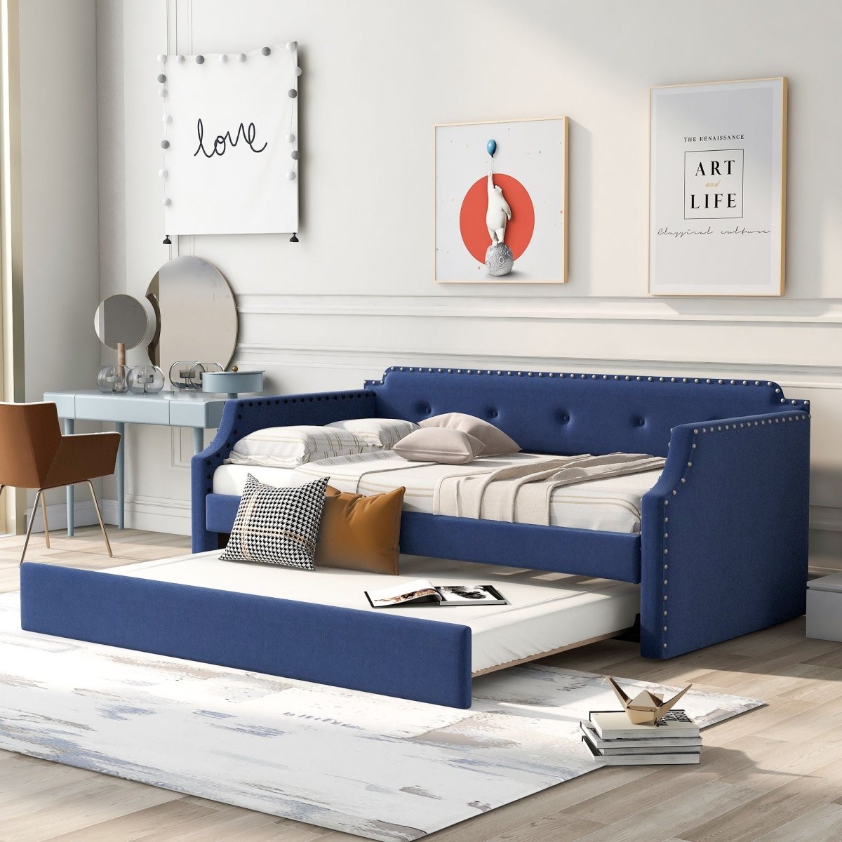 Upholstered Daybed With Trundle - Trundle Beds available at Alpine Outlets in Denver