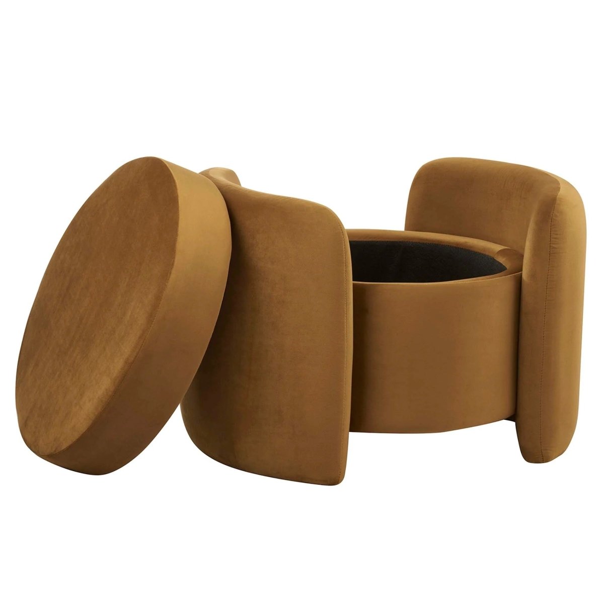 Velvet Storage Ottoman with Removable Lid – 28 Inch Upholstered - Ottomans available at Alpine Outlets in Denver
