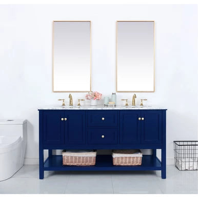 Metropolis 60 inch Blue Vanity Sink Set