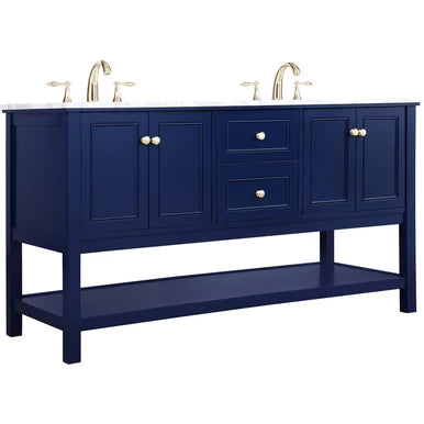 Metropolis 60 inch Blue Vanity Sink Set