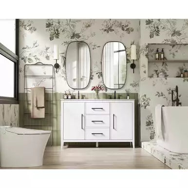 Millie 54 X 35 inch White Bathroom Vanity Cabinet
