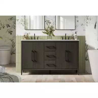 Elegant Lighting Millie 60" Free Standing Vanity Set - Mocha Brown