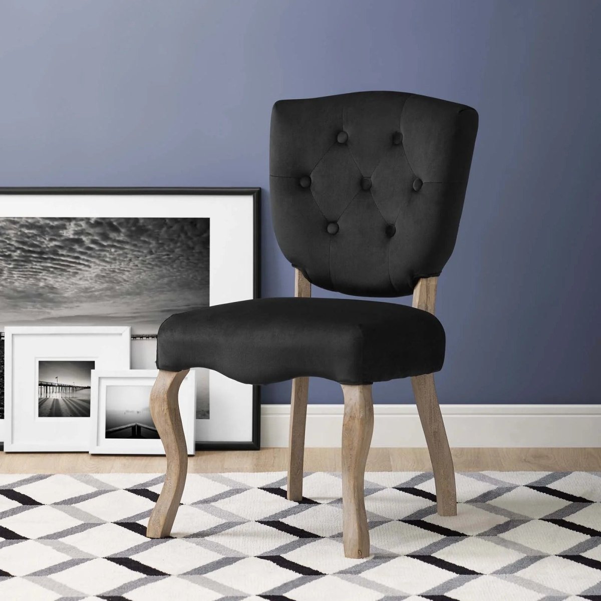 Vintage French Shield Back Performance Velvet Dining Side Chair - Dining Chairs available at Alpine Outlets in Denver