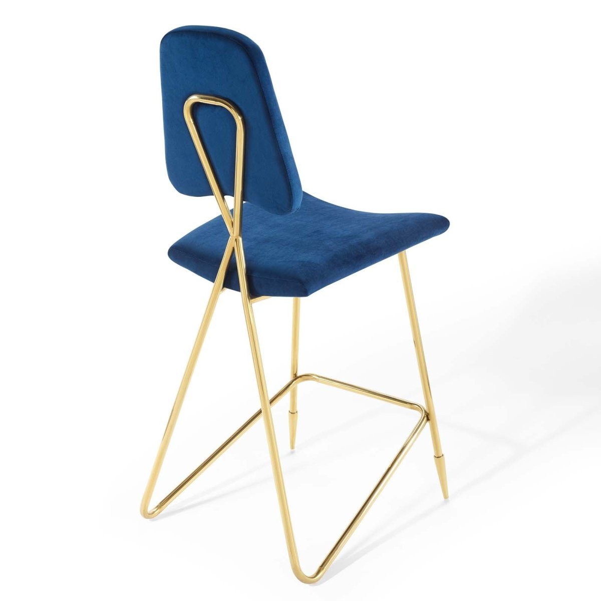Vintage Glam Performance Velvet Bar Stool – Gold 45 Inch - Stools available at Alpine Outlets in Denver