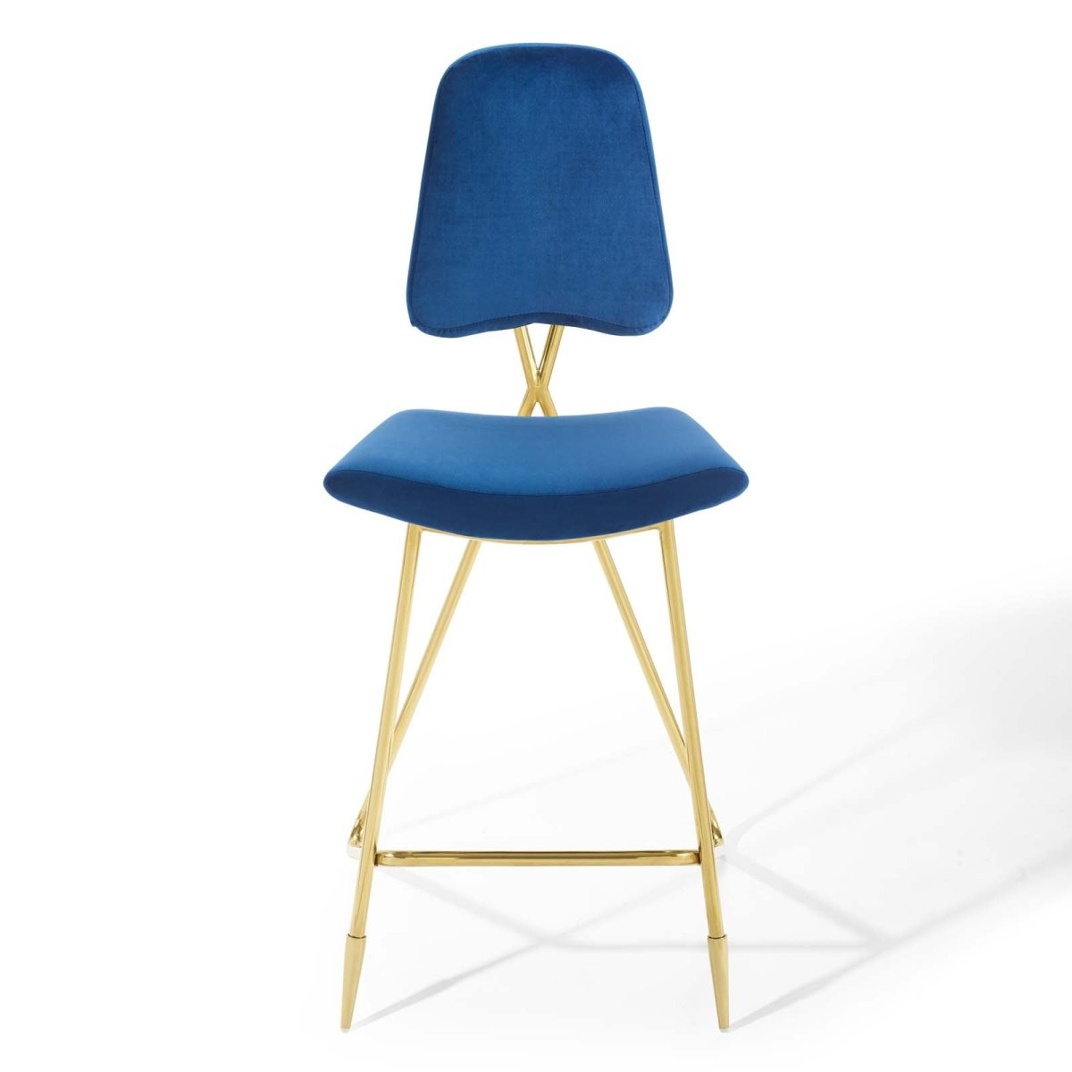 Vintage Glam Performance Velvet Bar Stool – Gold 45 Inch - Stools available at Alpine Outlets in Denver