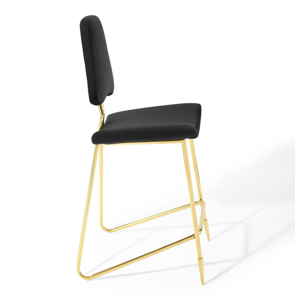 Vintage Glam Performance Velvet Bar Stool – Gold 45 Inch - Stools available at Alpine Outlets in Denver