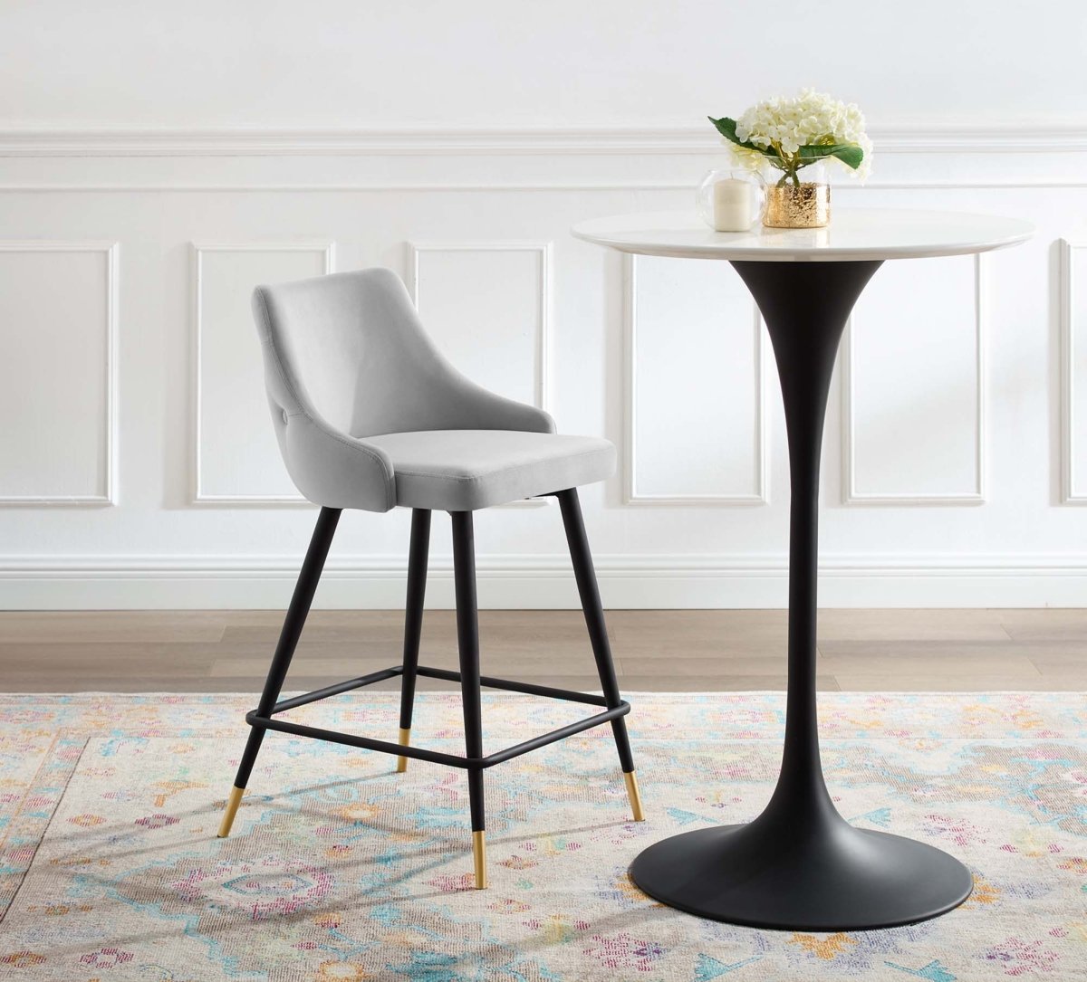Vintage Glam Performance Velvet Counter Stool - Stools available at Alpine Outlets in Denver