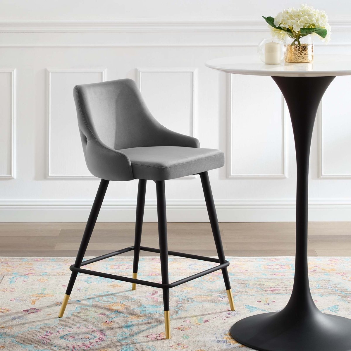 Vintage Glam Performance Velvet Counter Stool - Stools available at Alpine Outlets in Denver