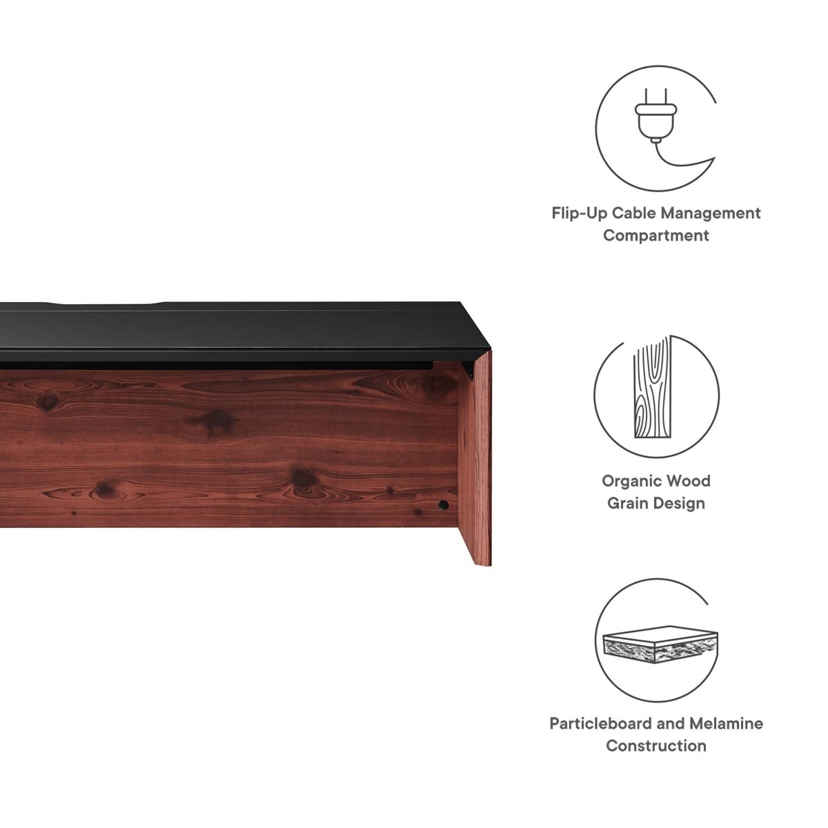 49" Wall-Mount Office Desk β Black Cherry - Workspace - Alpine Outlets