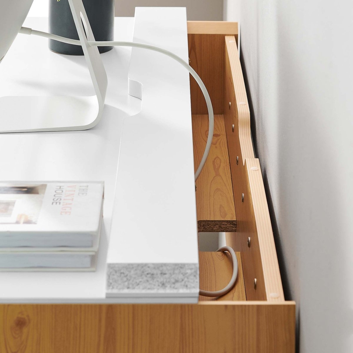 49" Wall-Mount Office Desk β White Natural - Workspace - Alpine Outlets