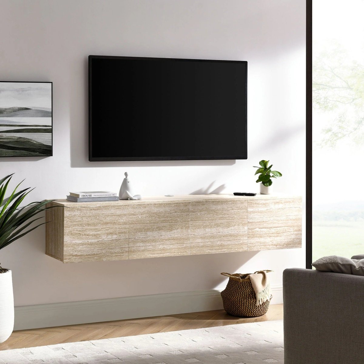 Wall Mounted Media Console TV Stand 71 Inch - TV Stands available at Alpine Outlets in Denver