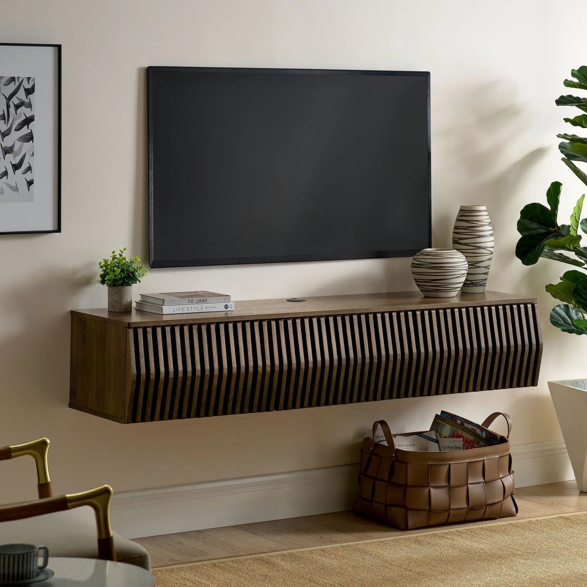Wall Mounted TV Stand with Storage 64 Inch - TV Stands available at Alpine Outlets in Denver
