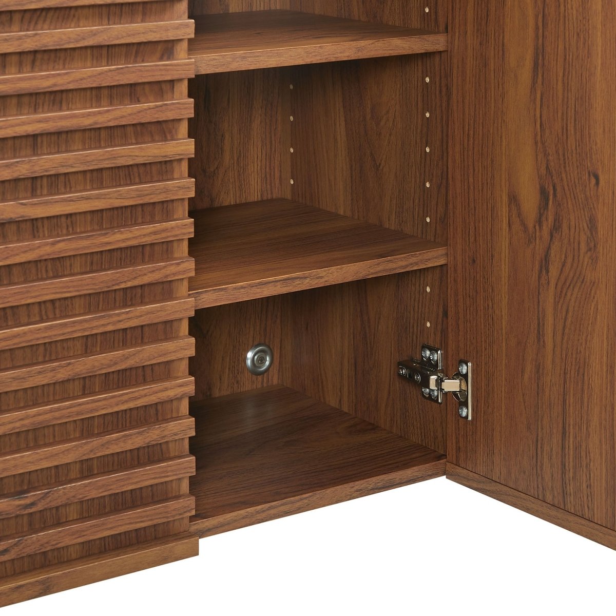 Walnut Bathroom Cabinet Set with Freestanding and Wall-Mounted Storage - Bathroom Fixtures - Alpine Outlets