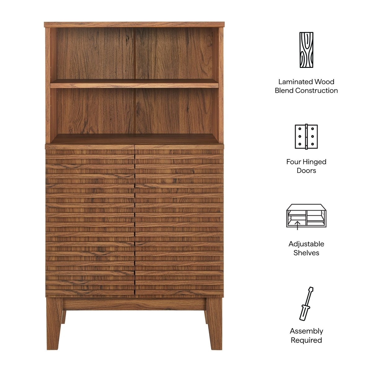 Walnut Freestanding Bathroom Storage Cabinet - Bathroom Fixtures - Alpine Outlets