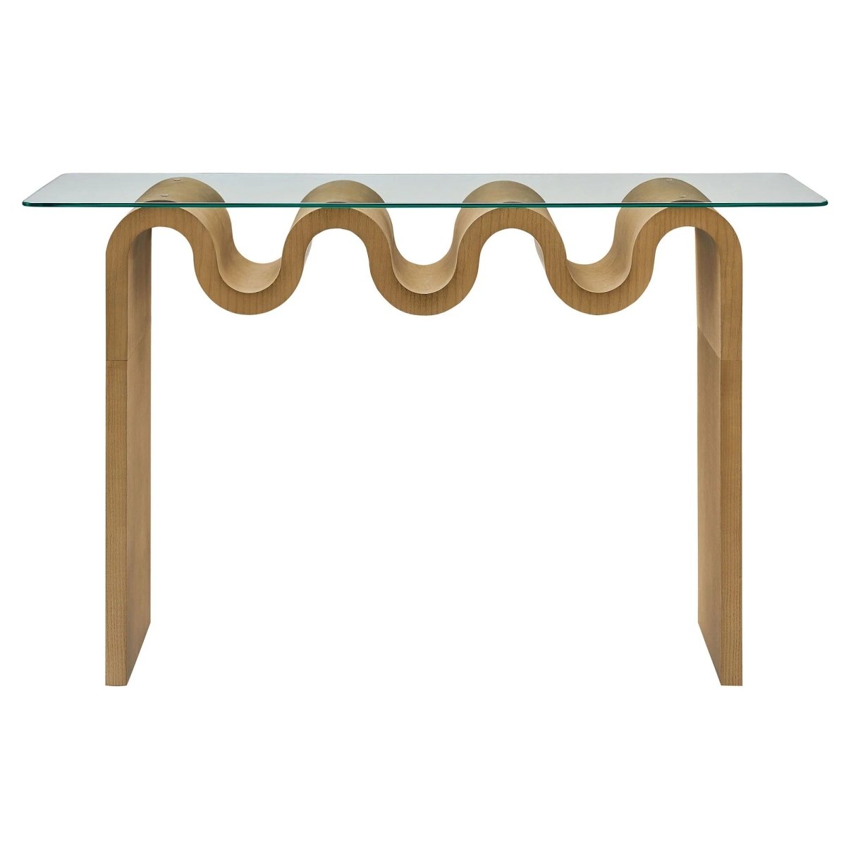 Wave Frame Glass Top Console Table β 50 Inch - Ottomans available at Alpine Outlets in Denver